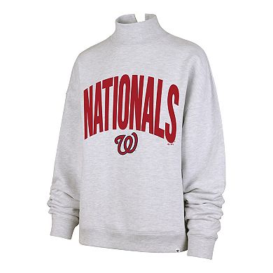 Women's '47 Heather Gray Washington Nationals Subtle Muse Mock Neck Sweatshirt