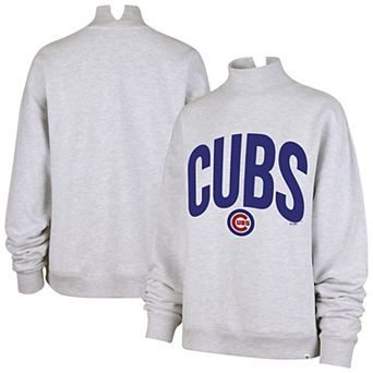 Women's '47 Heather Gray Chicago Cubs Subtle Muse Mock Neck Sweatshirt