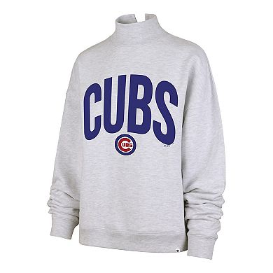 Women's '47 Heather Gray Chicago Cubs Subtle Muse Mock Neck Sweatshirt