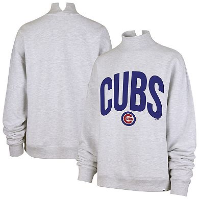 Women's '47 Heather Gray Chicago Cubs Subtle Muse Mock Neck Sweatshirt