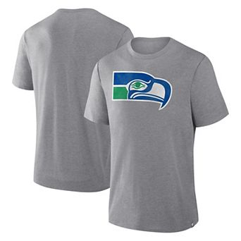 Men's Fanatics Heather Gray Seattle Seahawks Vintage Heritage Tribute Tri-Blend T-Shirt