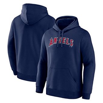 Men's Logo Athletic Navy Los Angeles Angels Wordmark Hoodie