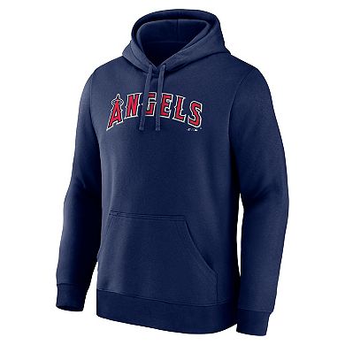 Men's Logo Athletic Navy Los Angeles Angels Wordmark Hoodie