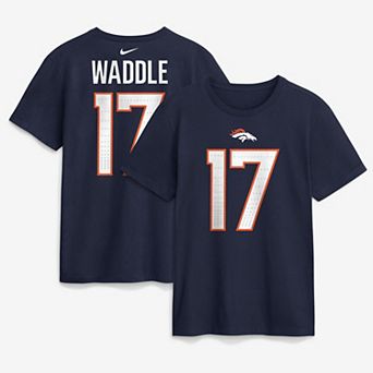 Men's Nike Jaylen Waddle Navy Denver Broncos Name & Number T-Shirt