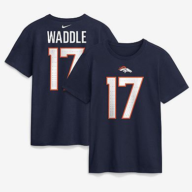 Men's Nike Jaylen Waddle Navy Denver Broncos Name & Number T-Shirt