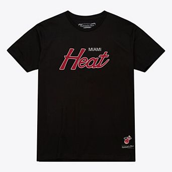 Men's Mitchell & Ness Black Miami Heat Vintage Wordmark T-Shirt