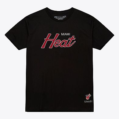 Men's Mitchell & Ness Black Miami Heat Vintage Wordmark T-Shirt