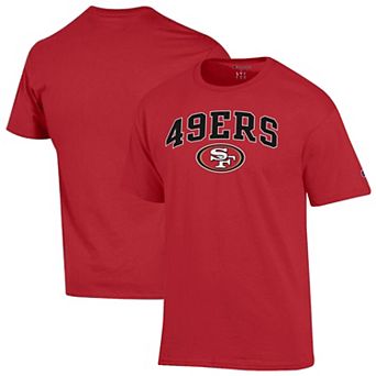 Men's Champion Scarlet San Francisco 49ers Arch Over Logo T-Shirt