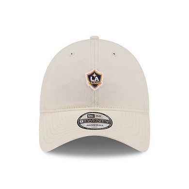 Men's New Era Beige LA Galaxy Micro Team Logo 9TWENTY Adjustable Hat