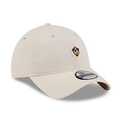 Men's New Era Beige LA Galaxy Micro Team Logo 9TWENTY Adjustable Hat