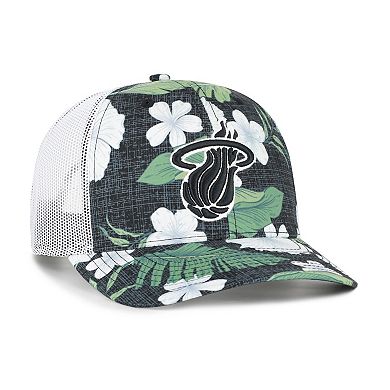 Men's '47 Black Miami Heat Beach Side Trucker Adjustable Hat
