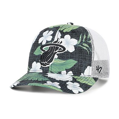 Men's '47 Black Miami Heat Beach Side Trucker Adjustable Hat
