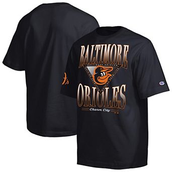 Men's Champion Black Baltimore Orioles Traditions Two Locations T-Shirt