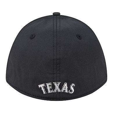 Men's New Era Black Texas Rangers Metallic 39THIRTY M-Crown Flex Hat