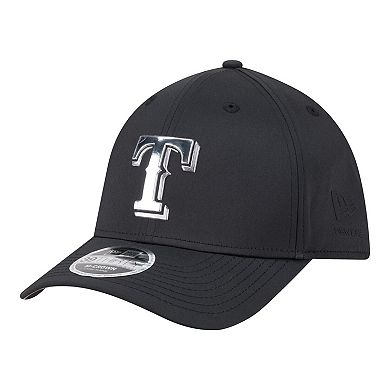 Men's New Era Black Texas Rangers Metallic 39THIRTY M-Crown Flex Hat