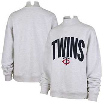 Women's '47 Heather Gray Minnesota Twins Subtle Muse Mock Neck Sweatshirt