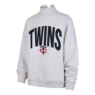 Women's '47 Heather Gray Minnesota Twins Subtle Muse Mock Neck Sweatshirt