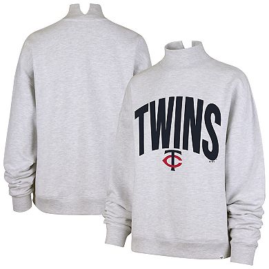Women's '47 Heather Gray Minnesota Twins Subtle Muse Mock Neck Sweatshirt