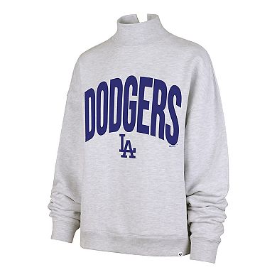 Women's '47 Heather Gray Los Angeles Dodgers Subtle Muse Mock Neck Sweatshirt