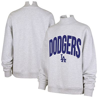Women's '47 Heather Gray Los Angeles Dodgers Subtle Muse Mock Neck Sweatshirt