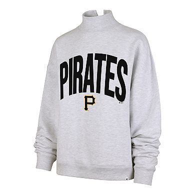 Women's '47 Heather Gray Pittsburgh Pirates Subtle Muse Mock Neck Sweatshirt