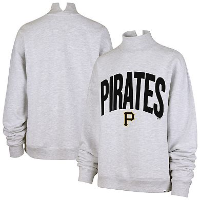 Women's '47 Heather Gray Pittsburgh Pirates Subtle Muse Mock Neck Sweatshirt
