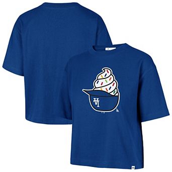 Women's '47 Royal Los Angeles Dodgers Ice Cream Helmet T-Shirt