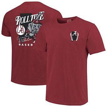 Men's Crimson Alabama Crimson Tide Drawn Mascot Baseball T-Shirt