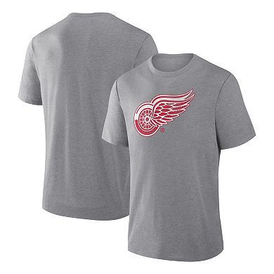 Men's Fanatics Heather Gray Detroit Red Wings Elevated Tri-Blend T-Shirt