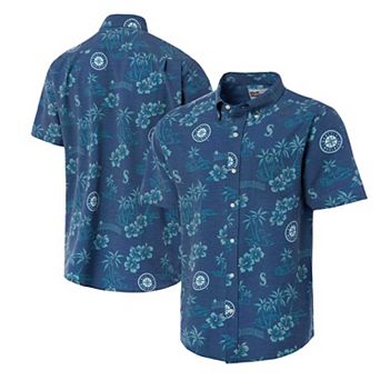 Men's Reyn Spooner Navy Seattle Mariners Big & Tall Kekai Performance Tri-Blend Button-Down Shirt