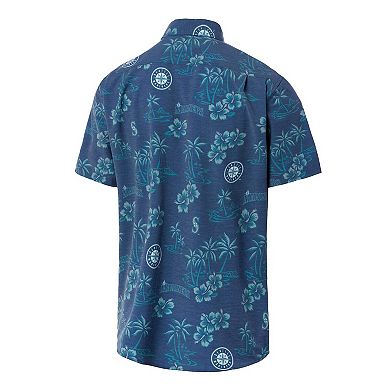 Men's Reyn Spooner Navy Seattle Mariners Big & Tall Kekai Performance Tri-Blend Button-Down Shirt