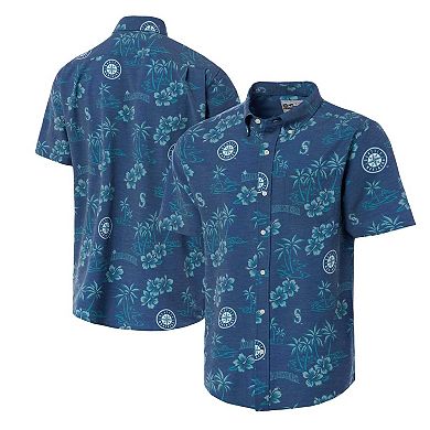 Men's Reyn Spooner Navy Seattle Mariners Big & Tall Kekai Performance Tri-Blend Button-Down Shirt