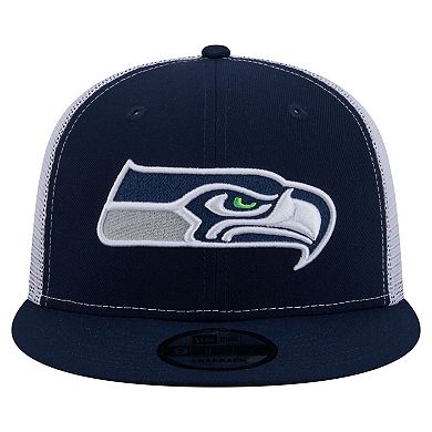 Men's New Era College Navy Seattle Seahawks Core Team 9FIFTY Trucker Snapback Hat