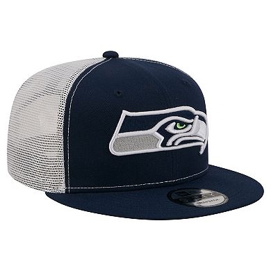Men's New Era College Navy Seattle Seahawks Core Team 9FIFTY Trucker Snapback Hat