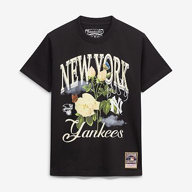 Men's Mitchell & Ness Black New York Yankees Cooperstown Floral T-Shirt