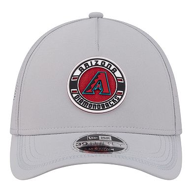 Men's New Era Gray Arizona Diamondbacks Patch 39THIRTY A-Frame M-Crown Perforated Flex Hat
