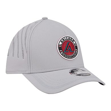 Men's New Era Gray Arizona Diamondbacks Patch 39THIRTY A-Frame M-Crown Perforated Flex Hat