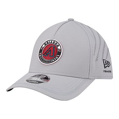 Men's New Era Gray Arizona Diamondbacks Patch 39THIRTY A-Frame M-Crown Perforated Flex Hat