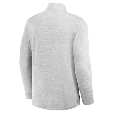 Men's Fanatics Heather Gray Los Angeles Rams Clutch Quarter-Zip Pullover