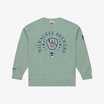 Men's Mitchell & Ness Green Milwaukee Brewers Yacht Rock Fleece Sweatshirt