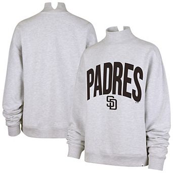 Women's '47 Heather Gray San Diego Padres Subtle Muse Mock Neck Sweatshirt