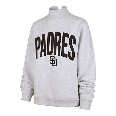 Women's '47 Heather Gray San Diego Padres Subtle Muse Mock Neck Sweatshirt