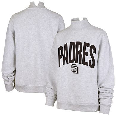 Women's '47 Heather Gray San Diego Padres Subtle Muse Mock Neck Sweatshirt