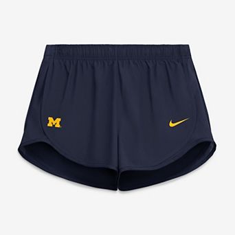 Women's Nike Navy Michigan Wolverines Tempo Mid-Rise Dri-FIT Shorts