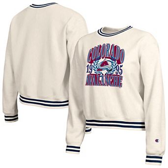 Women's Champion Cream Colorado Avalanche Bold Laurels Reverse Weave Yarn Crewneck Sweatshirt