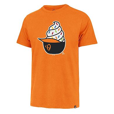 Men's '47 Orange Baltimore Orioles Ice Cream Helmet Franklin T-Shirt