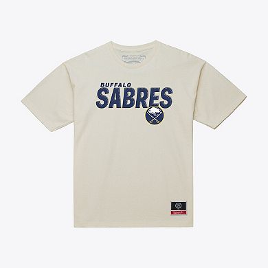 Men's Mitchell & Ness Cream Buffalo Sabres Core Plus T-Shirt