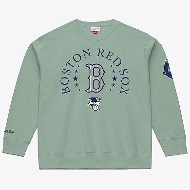 Men's Mitchell & Ness Green Boston Red Sox Yacht Rock Fleece Sweatshirt