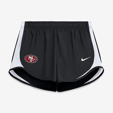 Women's Nike Black San Francisco 49ers Tempo Mid-Rise Dri-FIT Shorts