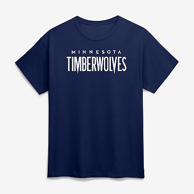 Men's Logo Athletic Navy Minnesota Timberwolves Wordmark T-Shirt